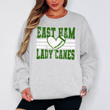 Eastham Lady Canes Heart Football DTF Print
