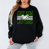 Eastham Lady Canes Heart Football DTF Print