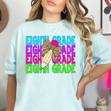 Eighth Grade Bookworm Repeat Leopard Pencil DTF Print