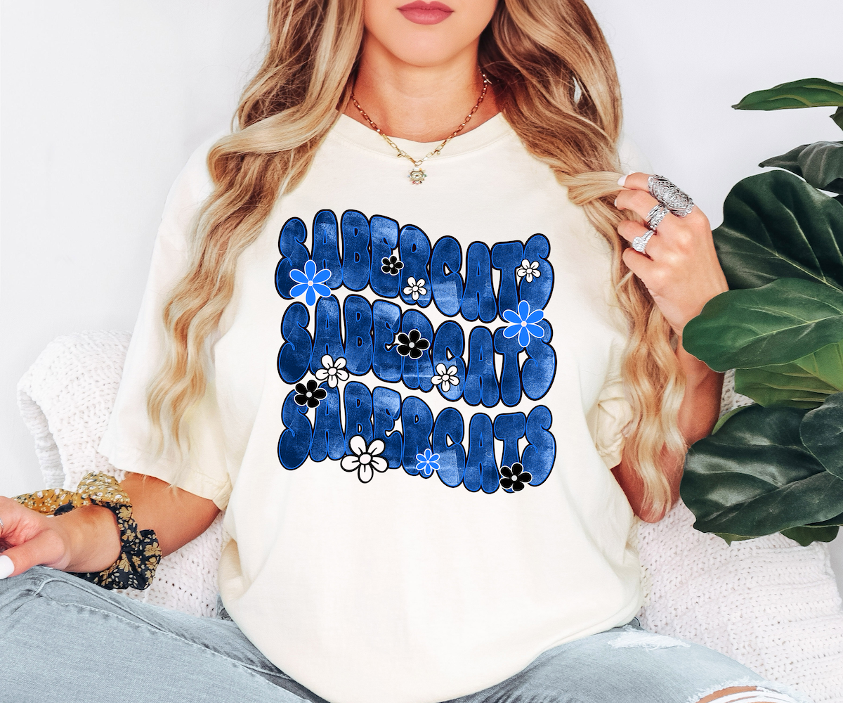 Sabercats Electric Repeat DTF Print