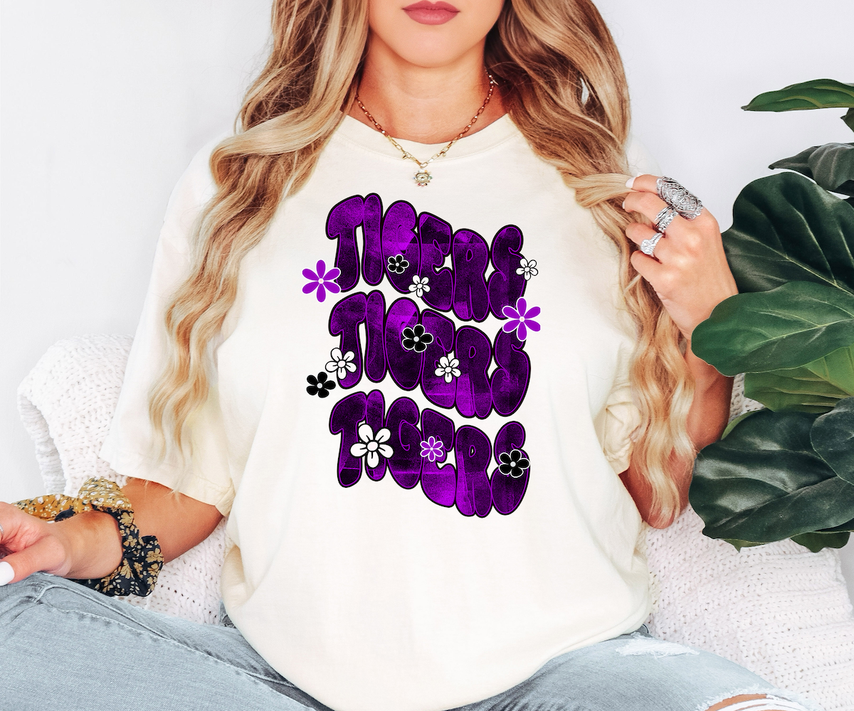 Tigers Electric Repeat DTF Print