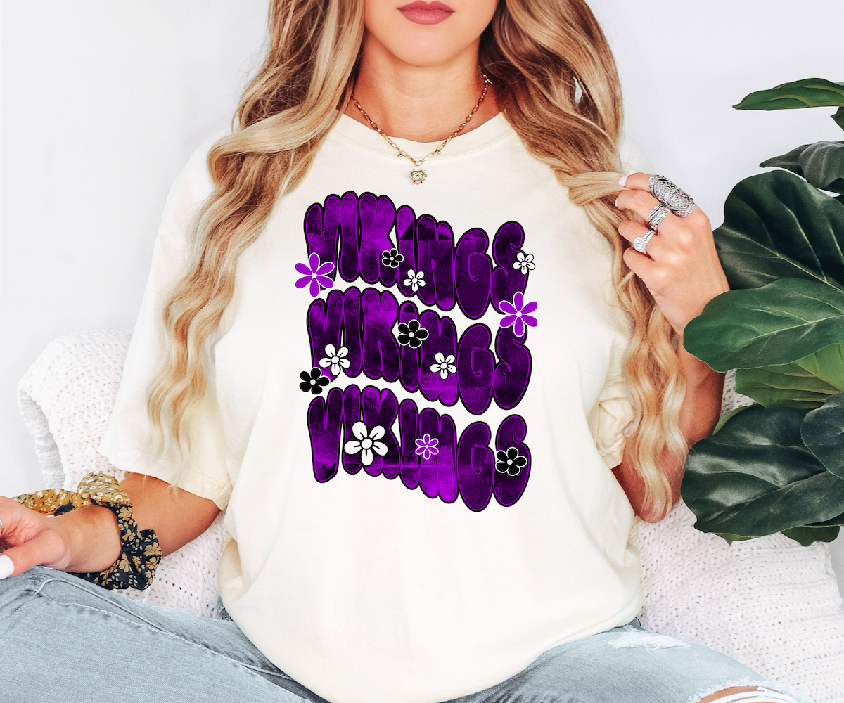 Vikings Electric Repeat DTF Print