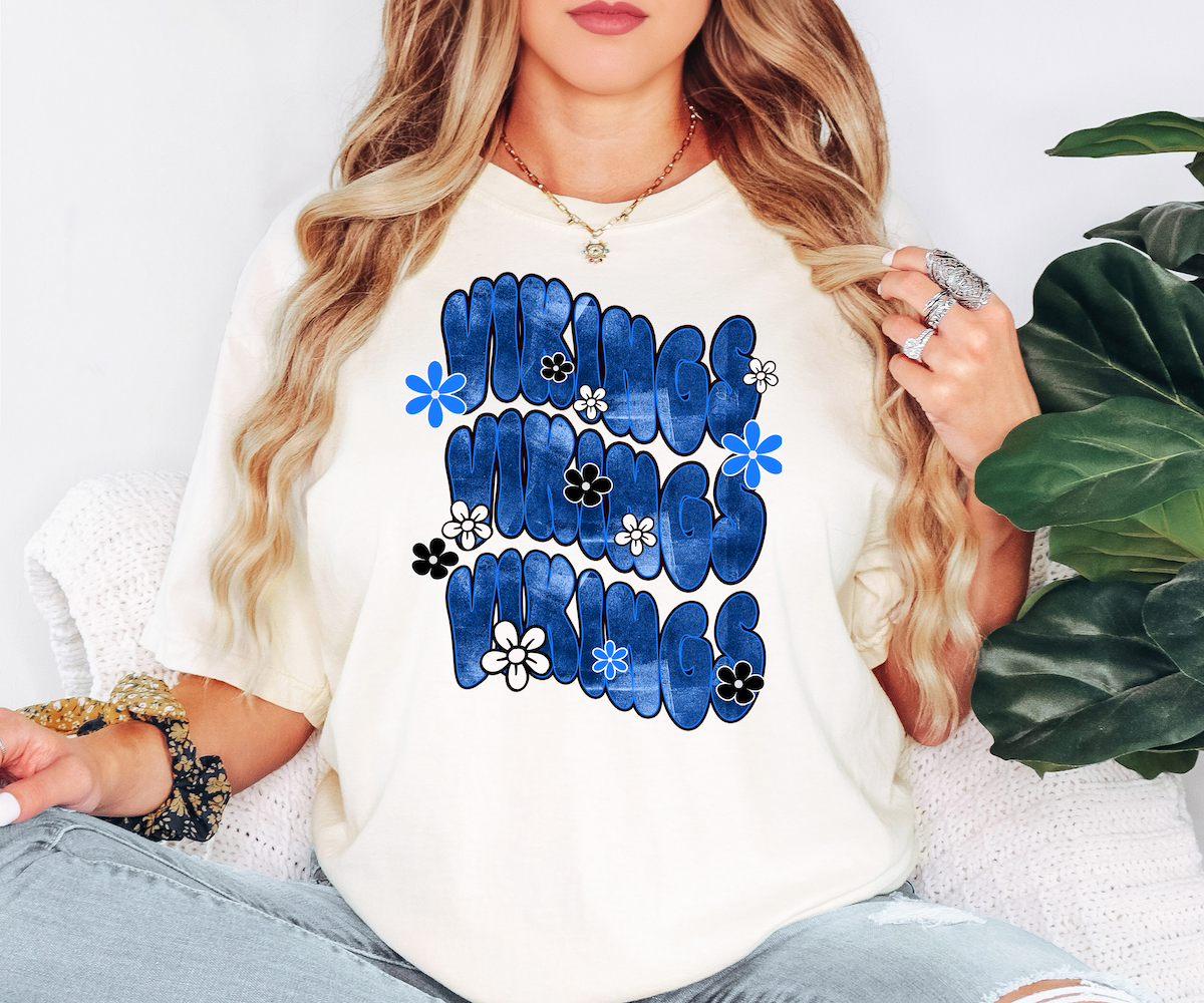 Vikings Electric Repeat DTF Print