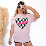 ER Nurse Retro Checker Heart Occupations DTF Print