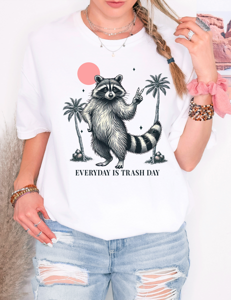 Every Day is Trash Day Raccoon DTF Print