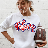 Falcons Outline DTF Print