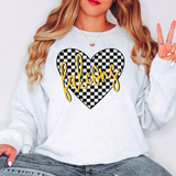 Falcons Retro Checker Heart DTF Print