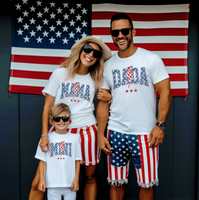 Patriotic Family Mama Dada Mini DTF Print