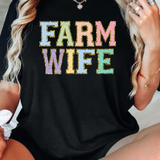 Farm Wife Faux Chenille Patch DTF Print