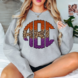 Custom Faux Glitter Halloween Monogram DTF Print