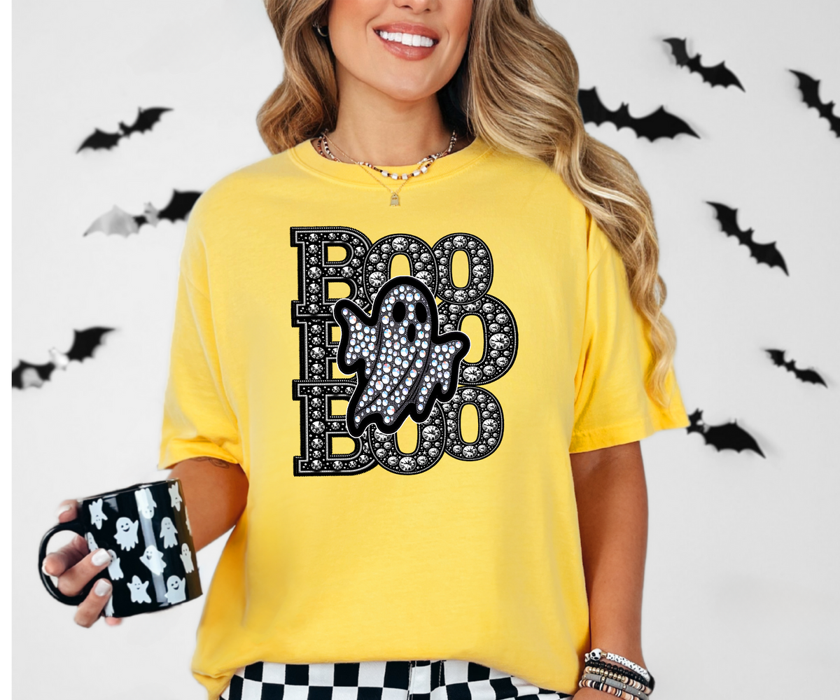 BOO Faux Rhinestone DTF Print – Torch Light