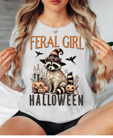 Feral Girl Season Raccoon DTF Print