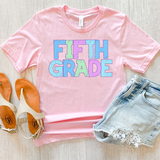 Back To School Elementary Pastel Bookworm DTF Print