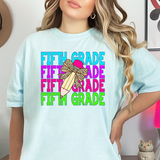 Fifth Grade Bookworm Repeat Leopard Pencil DTF Print