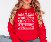 Merry Christmas Ya Filthy Animal DTF Print