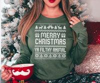 Merry Christmas Ya Filthy Animal DTF Print