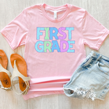 Back To School Elementary Pastel Bookworm DTF Print