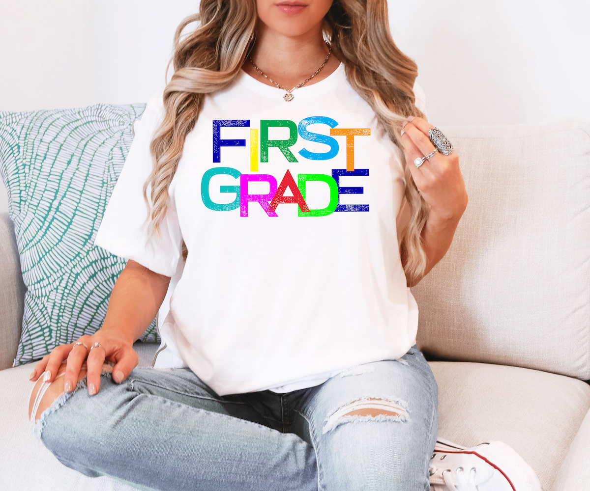 Back To School Elementary Funky Colors DTF Print