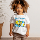 Blue Yellow Retro Collage Back To School DTF Print