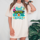Float Drink Tan Repeat DTF Print
