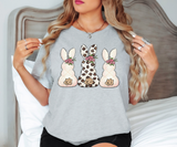 Floral Easter Bunny Trio DTF Print