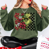 Floral Checker Grinch DTF Print