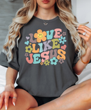 Floral Retro Love Like Jesus DTF Print