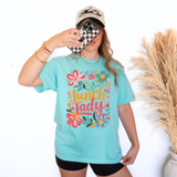 Floral Lunch Lady DTF Print