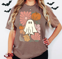 Floral Pumpkin Ghost DTF Print