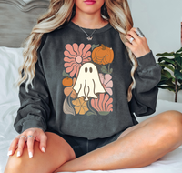 Floral Pumpkin Ghost DTF Print