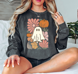 Floral Pumpkin Ghost DTF Print