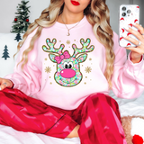 Coquette Floral Reindeer DTF Print
