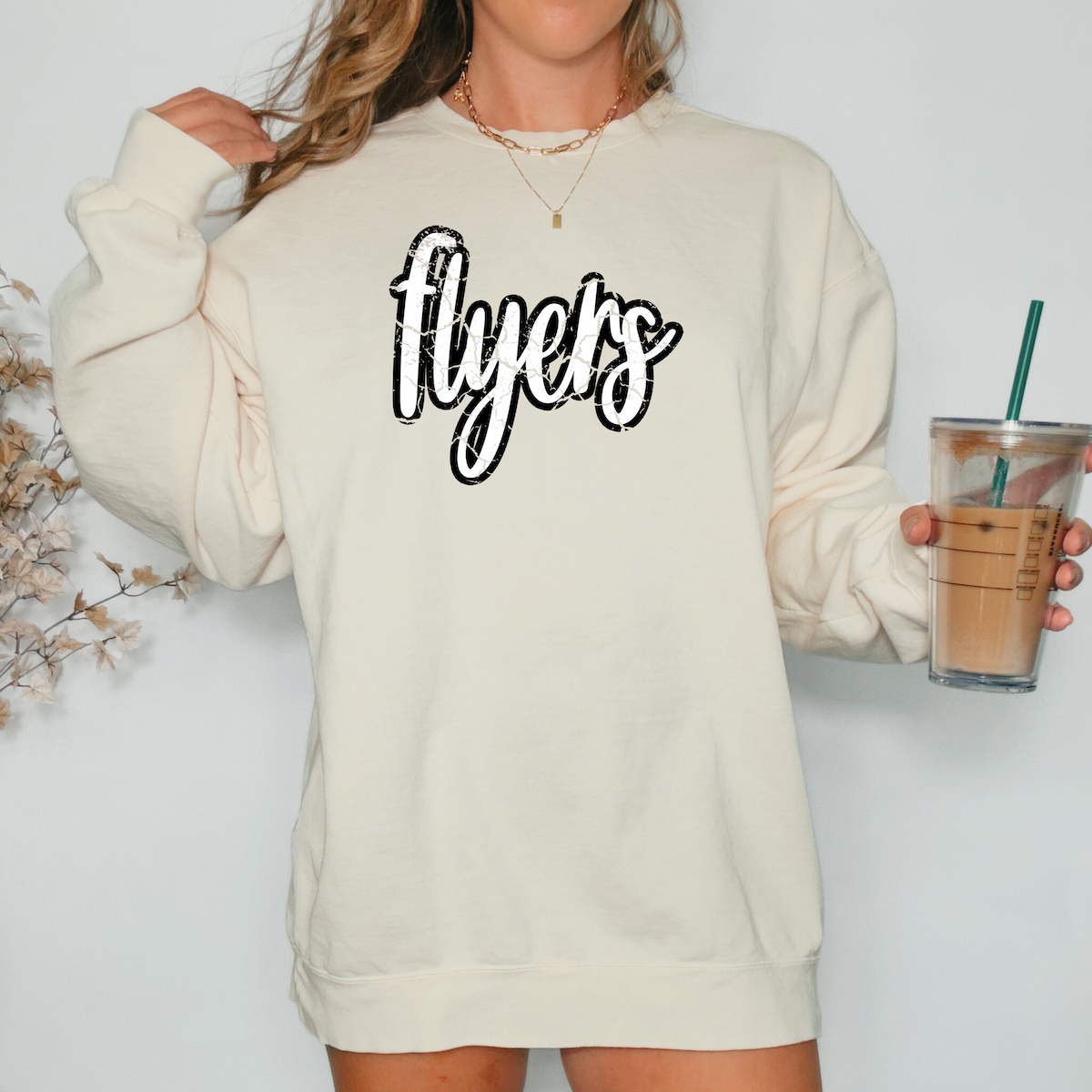 Flyers Crackle Cursive Teams DTF Print – Torch Light