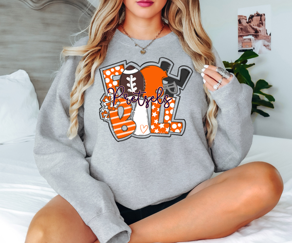 Pretzels Football Cheer Word Art DTF Print