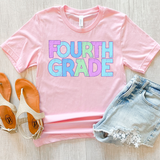 Back To School Elementary Pastel Bookworm DTF Print