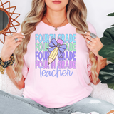 Back To School Repeat Pastel Purple Pencil Elementary DTF Print