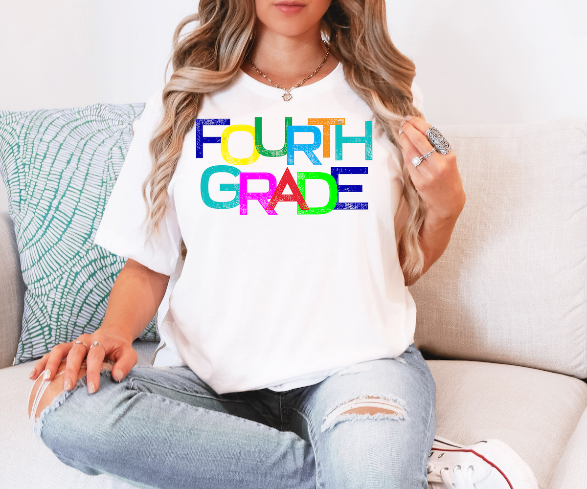 Back To School Elementary Funky Colors DTF Print