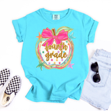 Back to School Preppy Painted Glitter Apple DTF Print