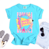 Pink Gingham Pennant Frame Back to School DTF Transfer