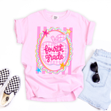 Pink Gingham Apple Frame Back to School DTF Transfer