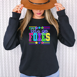 Foxes Lets Go Multi Color DTF Print