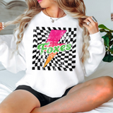 Foxes Checker Bolt Distressed DTF Print