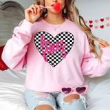 Foxes Valentine Checker Heart DTF Print