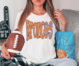 Funky Broncos Faux Glitter Outline DTF Print