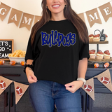 Funky Bulldogs Faux Glitter Outline DTF Print