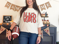 Funky Chiefs Faux Glitter Outline DTF Print