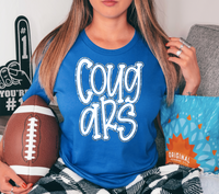 Funky Cougars Faux Glitter STACKED Outline DTF Print