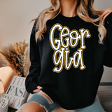 Funky Georgia Faux Glitter Outline DTF Print