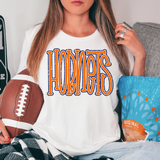 Funky Hornets Faux Glitter Outline DTF Print