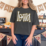 Funky Iowa Faux Glitter Outline DTF Print